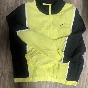 Nike Women's Black and Yellow Bomber Jacket